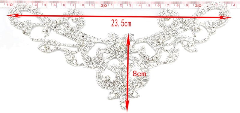 PEARLY JUN Rhinestone Applique Crystal Applique for Hand Sewing Craft Projects DIY Wedding Clothes Shoes Hats Bags (YL003-gold) - Image 2